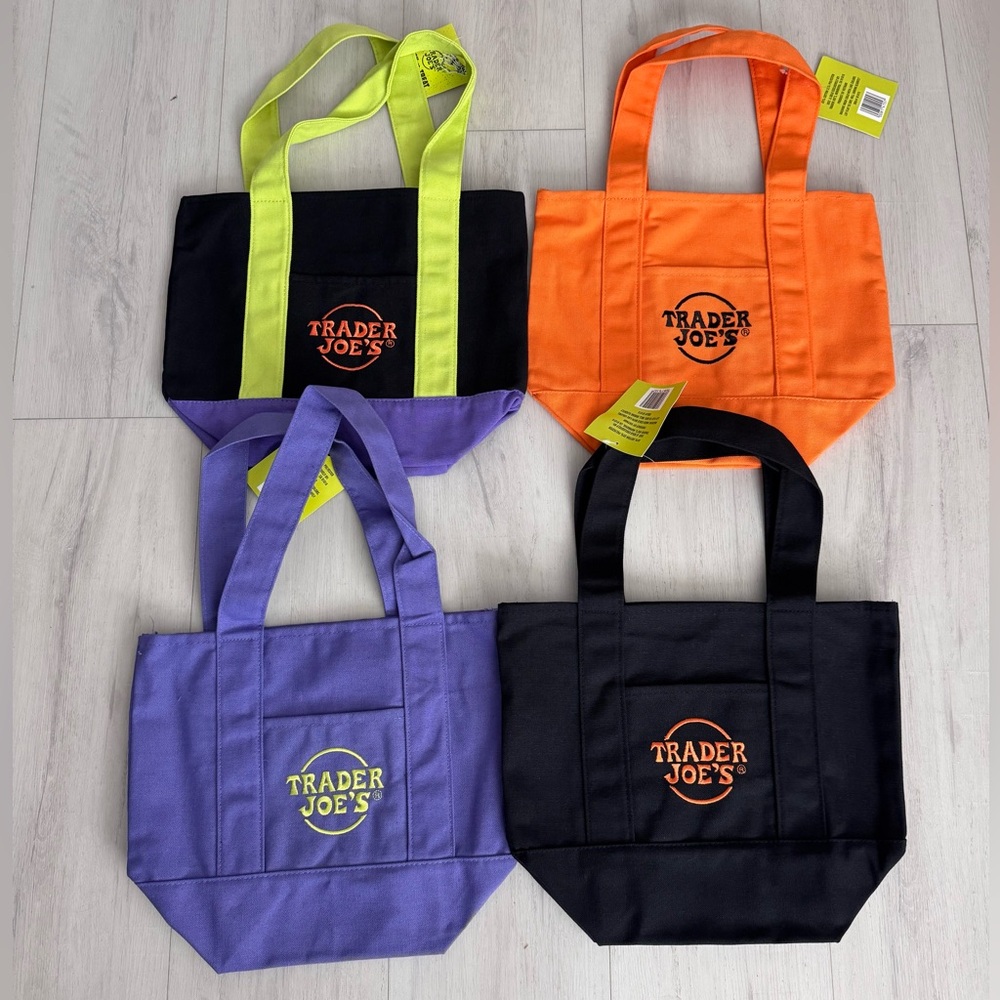 🎃 1xTrader Joe's Mini Trick-or-Treat Canvas Tote Bags 🎃
